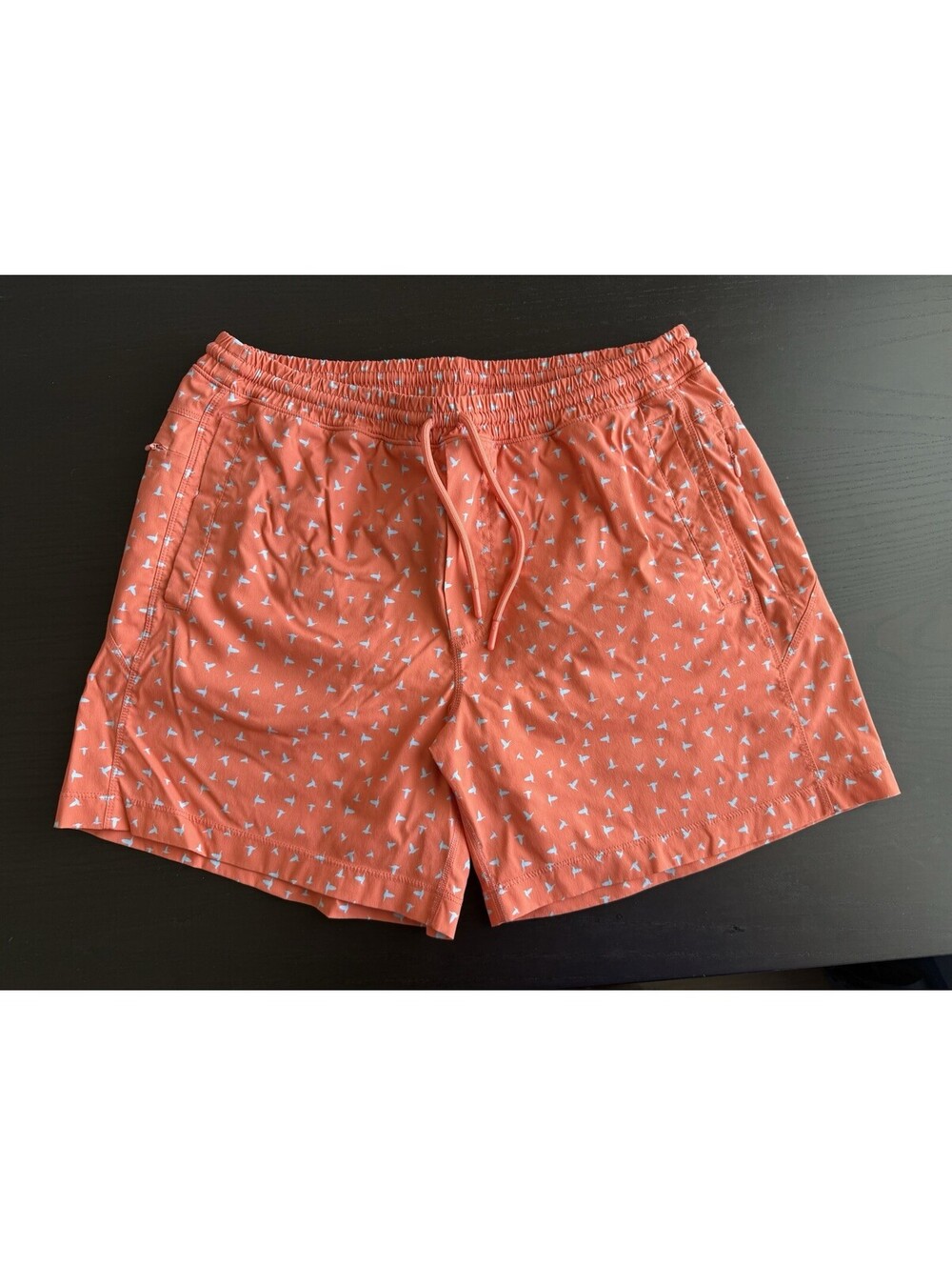 Birddogs 6” Swim Shorts XL Orange Bird Print Lined Drawstring Quick Dry Stretch